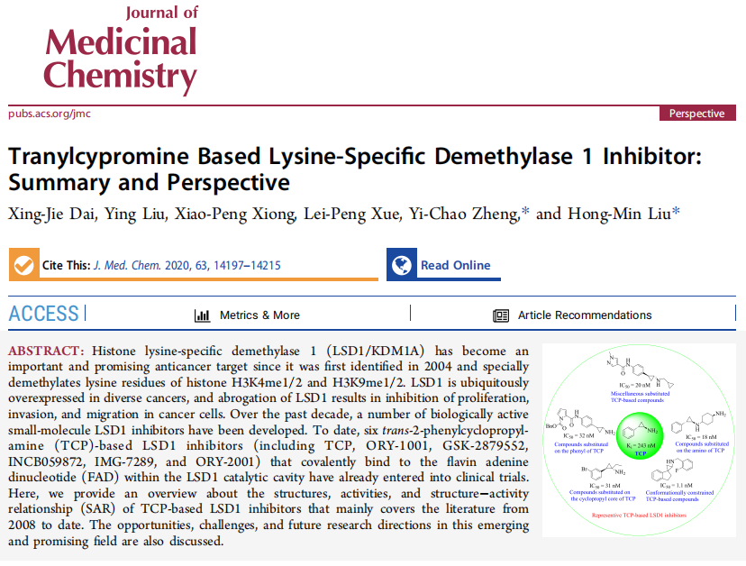 82、Tranylcypromine Based Lysine-Specific Demethylase 1 Inhibitor: Summary and Perspective